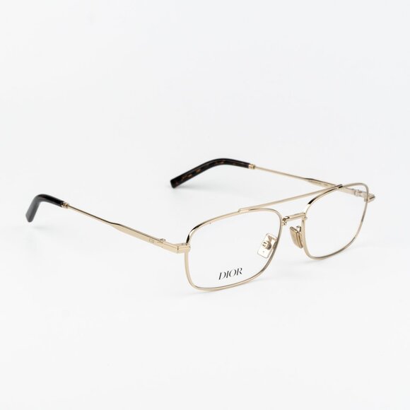 Dior Men Eyeglasses Metal Shiny Clear Gold Demo Geometric DM50057U 032 BRAND NEW - Picture 8 of 10